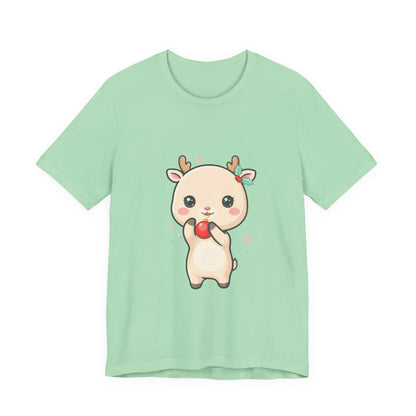 Kawaii Reindeer Christmas T-Shirt for Cute Holiday Style