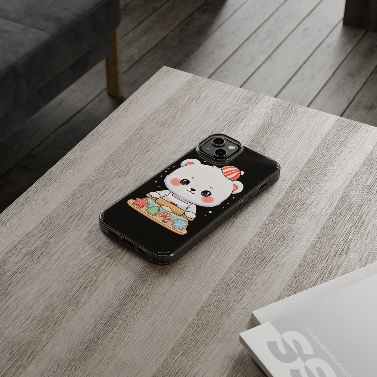 Christmas Bear Cookie Baking Clear Phone Case