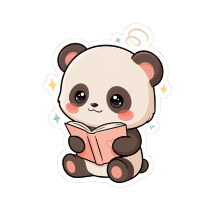Reading Panda Sticker – Cute Kawaii Book Lover Decal