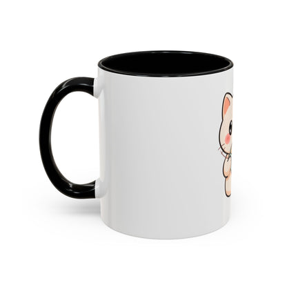 Kawaii Cat Coffee Mug, Cute Latte Accent Mug