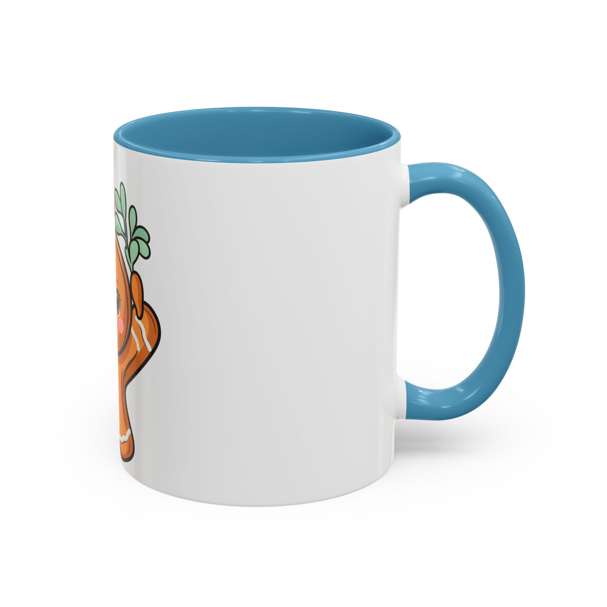 Kawaii Gingerbread Mug with Mistletoe | Christmas Accent Mug