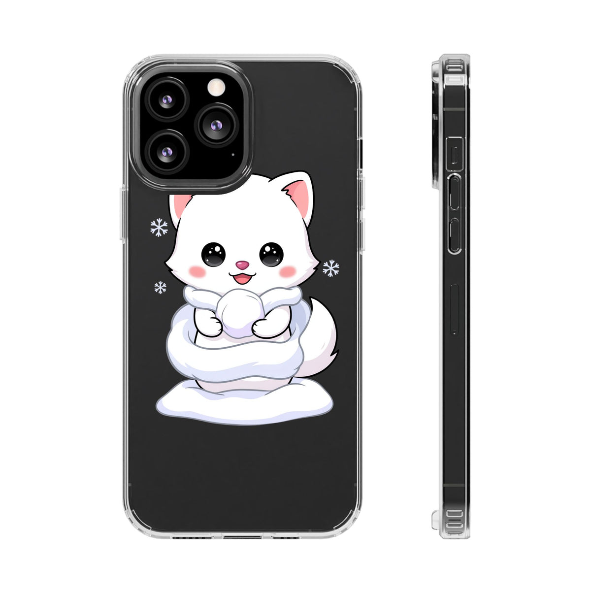 Kawaii Arctic Fox Phone Case, Cute Snow Day Gift