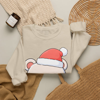 Kawaii Polar Bear Christmas Sweatshirt, Santa Cub Crewneck