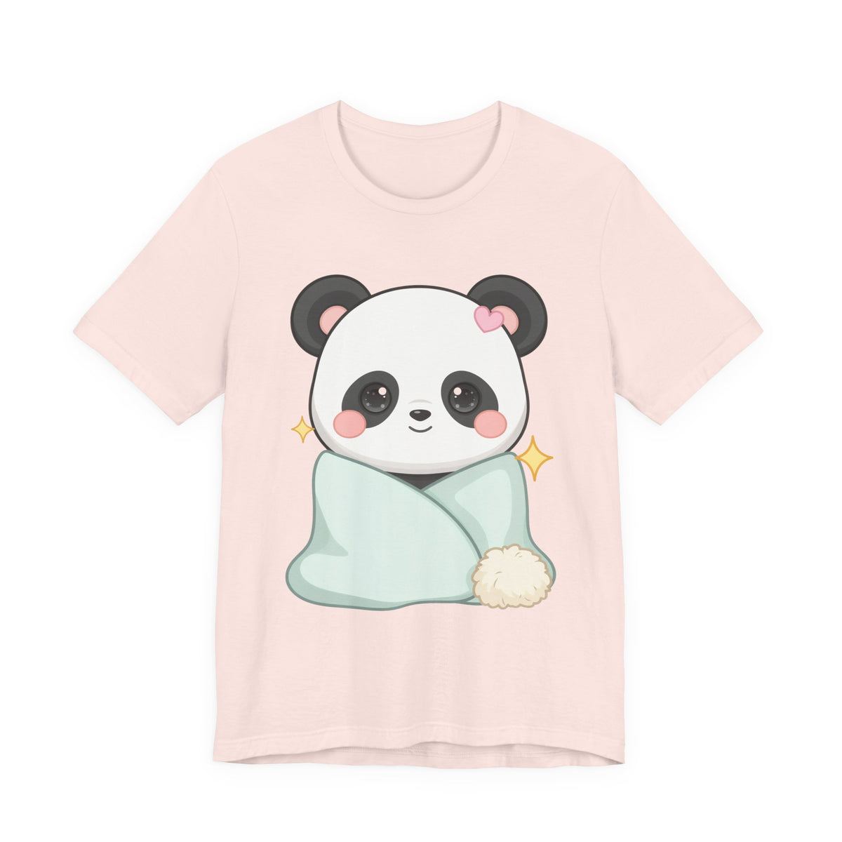 Kawaii Panda T-Shirt, Cozy Blanket Chibi Animal Tee