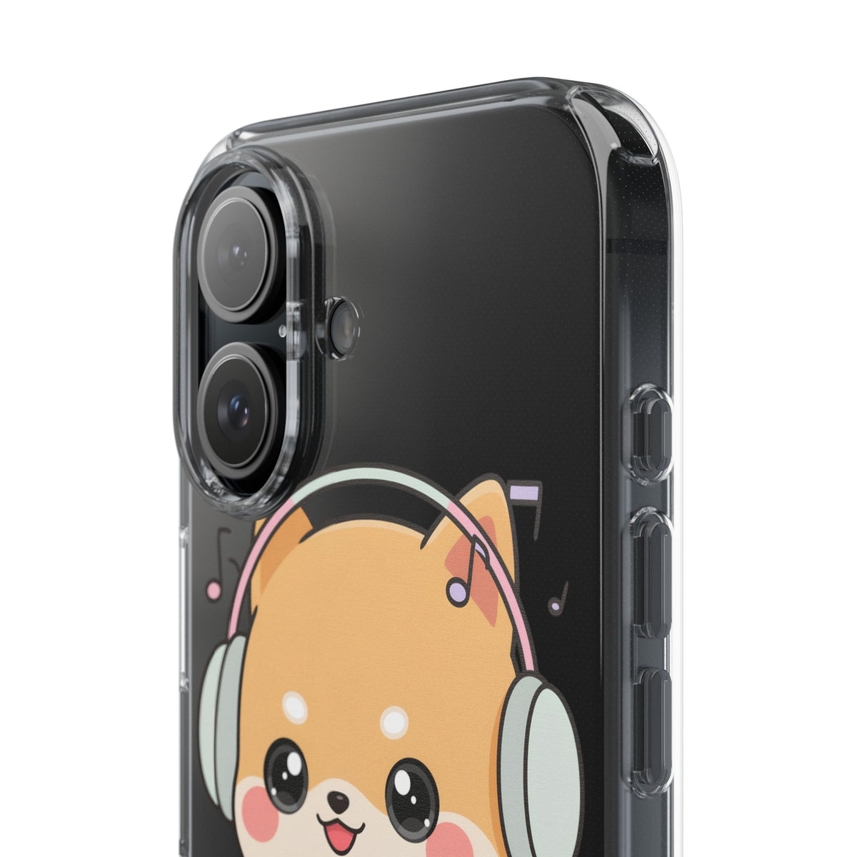 Kawaii Shiba Inu Phone Case – Music Lover Clear Case