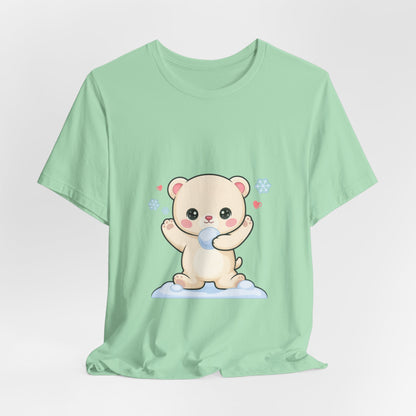 Kawaii Polar Bear Tee, Cute Snow Day Unisex Shirt
