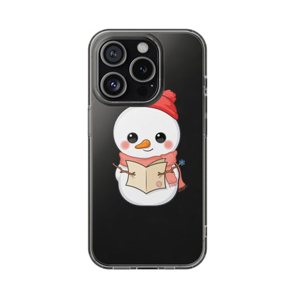 Kawaii Snowman Phone Case Reading to Santa