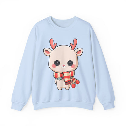 Kawaii Christmas Reindeer Sweatshirt for Holiday Fans