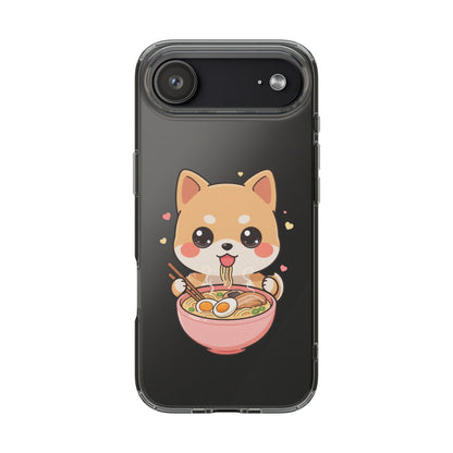 Kawaii Shiba Inu Ramen Clear Impact-Resistant Case