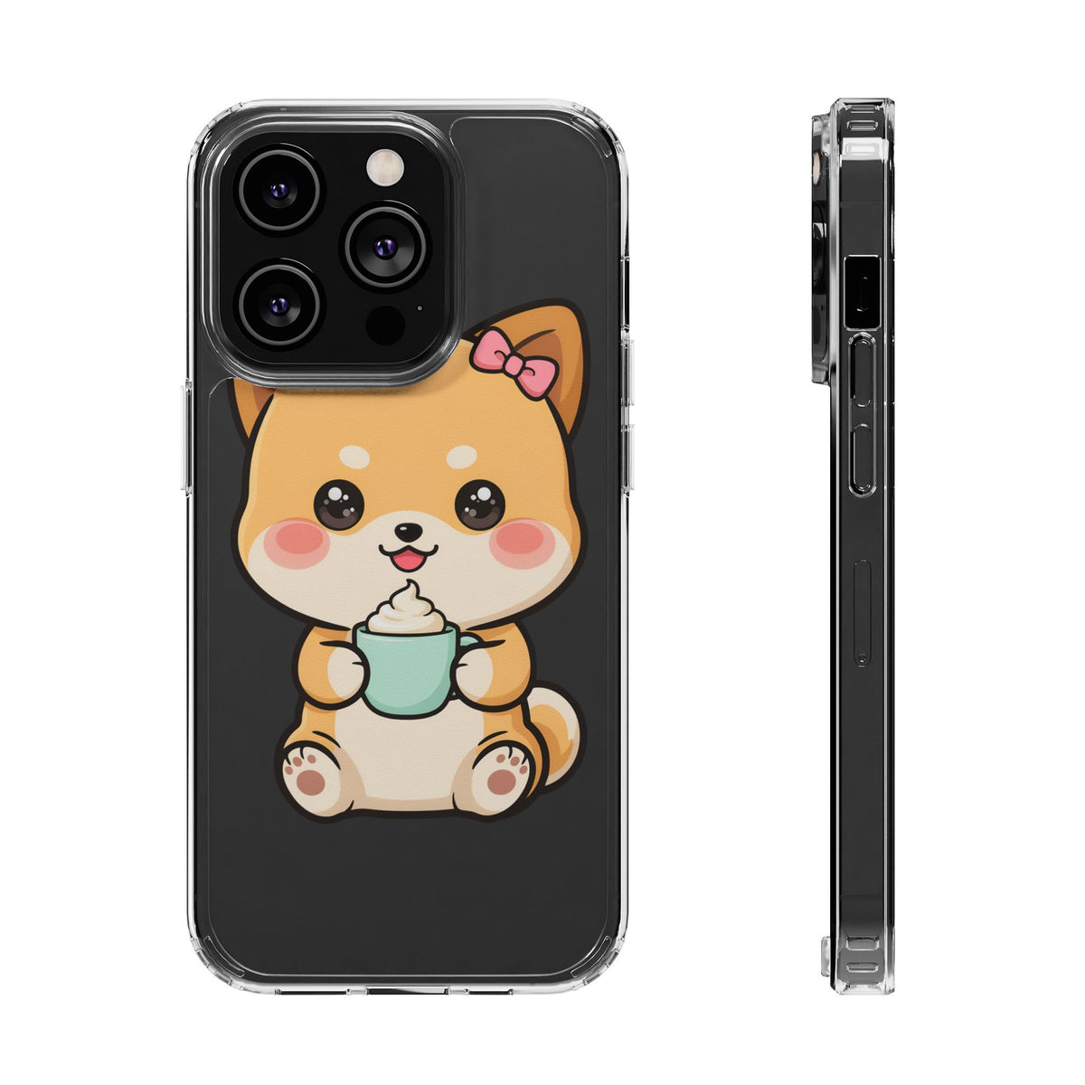 Kawaii Shiba Inu Phone Case with Latte
