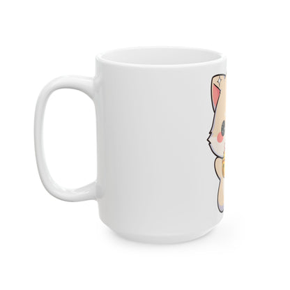 Kawaii Arctic Fox Mug for Cute Animal Lovers