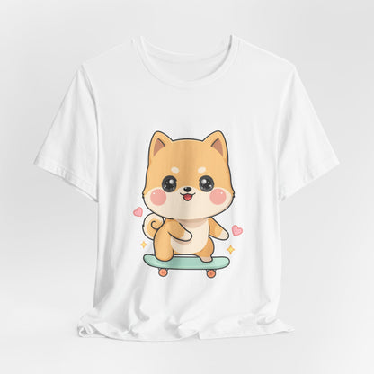 Kawaii Shiba Inu Skateboarder Tee for Dog Lovers