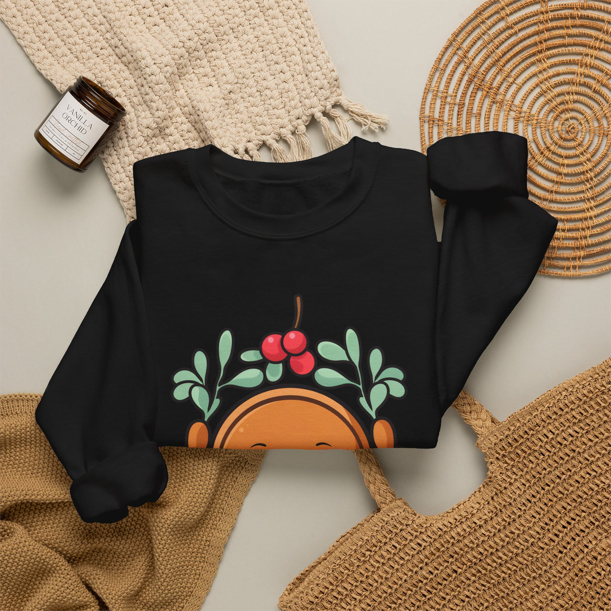 Kawaii Gingerbread Sweatshirt, Cute Christmas Crewneck