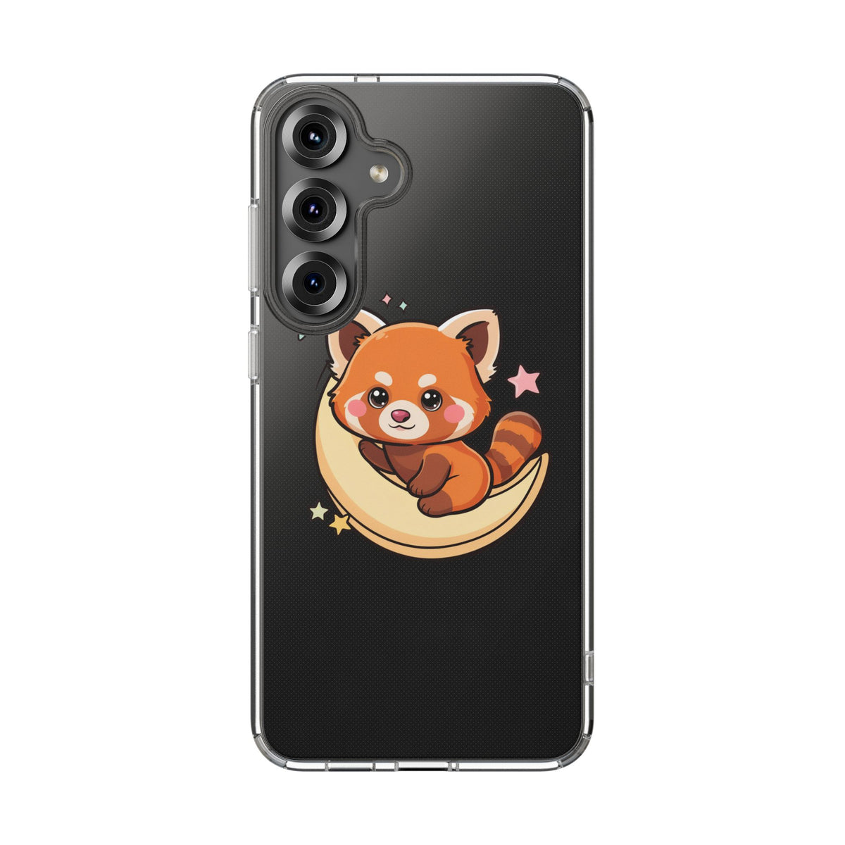 Red Panda Phone Case, Kawaii Moon Companion