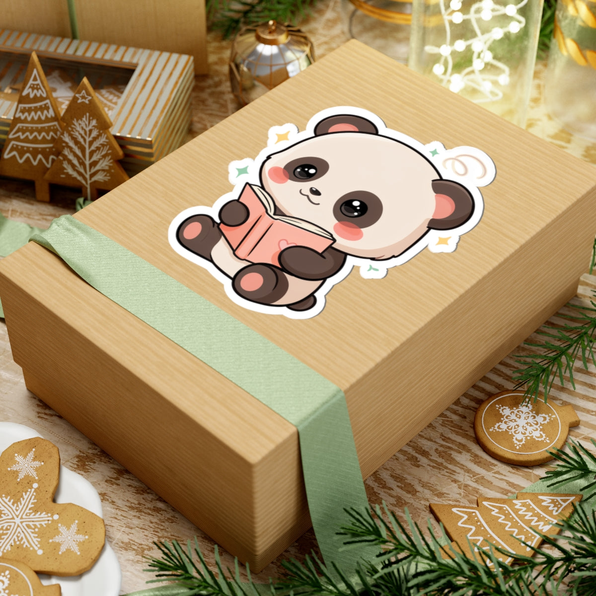Reading Panda Sticker – Cute Kawaii Book Lover Decal