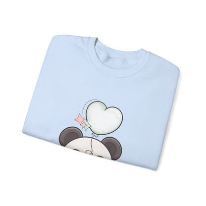 Kawaii Panda Sweatshirt with Heart Balloon