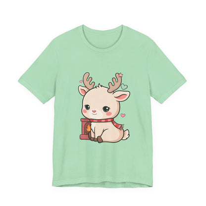 Kawaii Reindeer T-Shirt for Cozy Christmas Fans