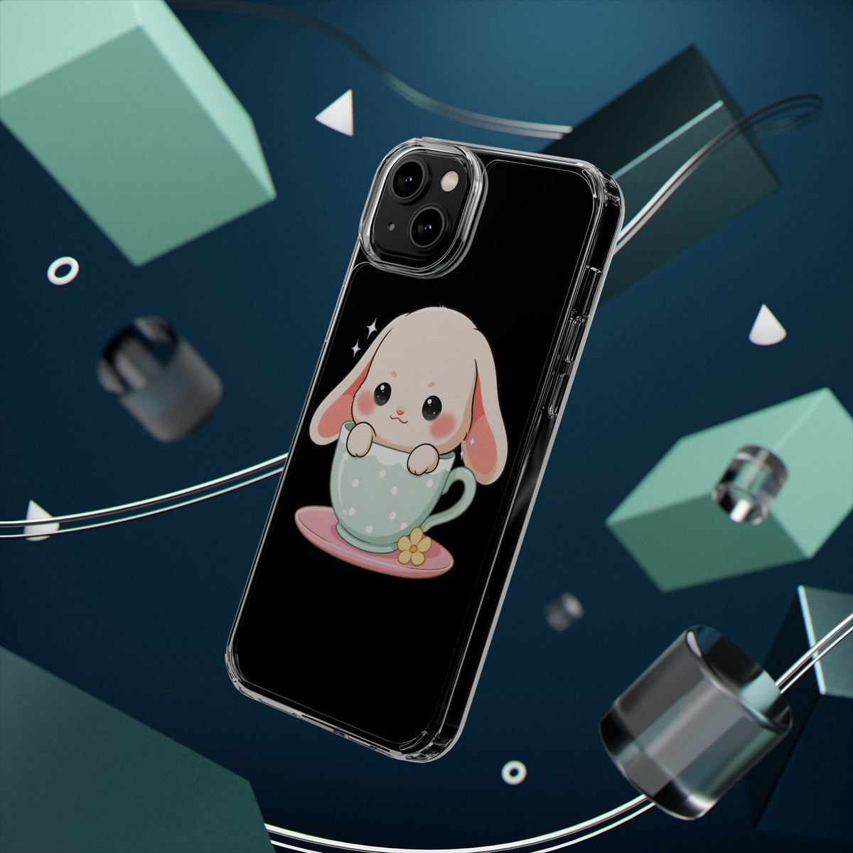 Kawaii Bunny Phone Case, Cute Teacup Rabbit