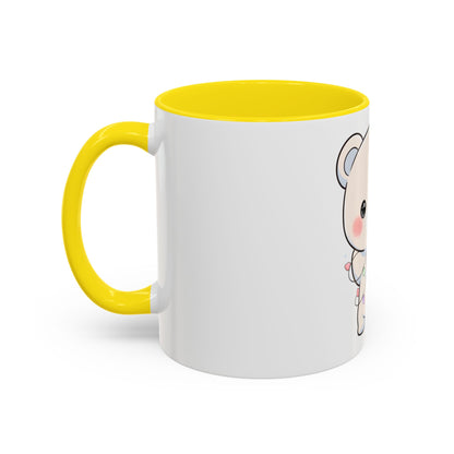 Kawaii Polar Bear Mug, Festive Holiday Gift