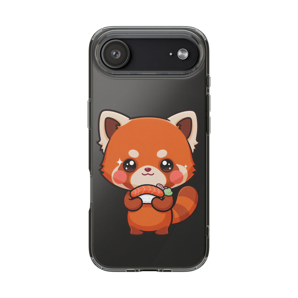 Red Panda Sushi Phone Case, Cute Kawaii Clear Case