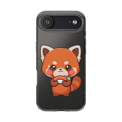 Red Panda Sushi Phone Case, Cute Kawaii Clear Case