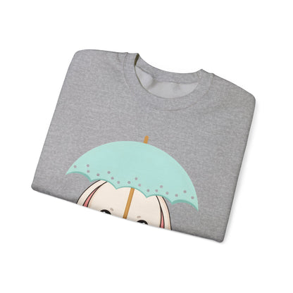Kawaii Bunny Sweatshirt with Umbrella | Cute Chibi Gift