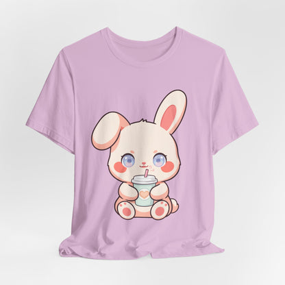 Kawaii Bunny Coffee T-Shirt: Cute Latte Lover Tee