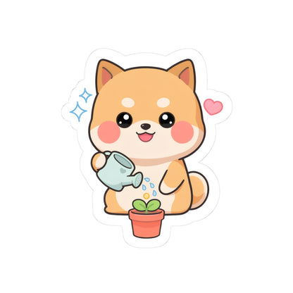 Shiba Inu Plant Lover Sticker for Cute Decor