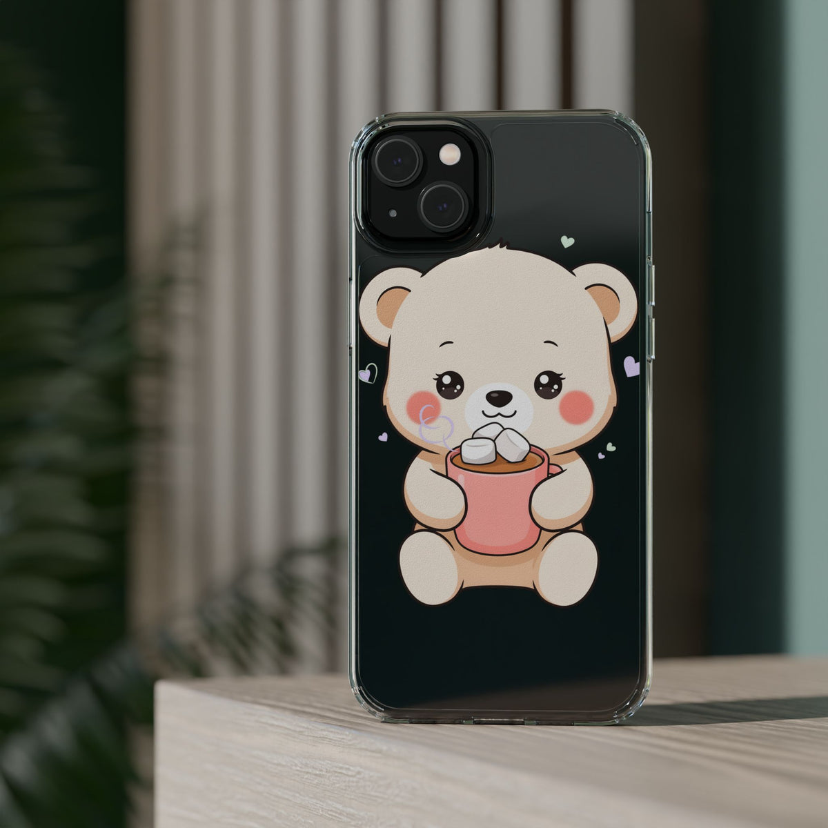 Kawaii Polar Bear Phone Case with Hot Cocoa
