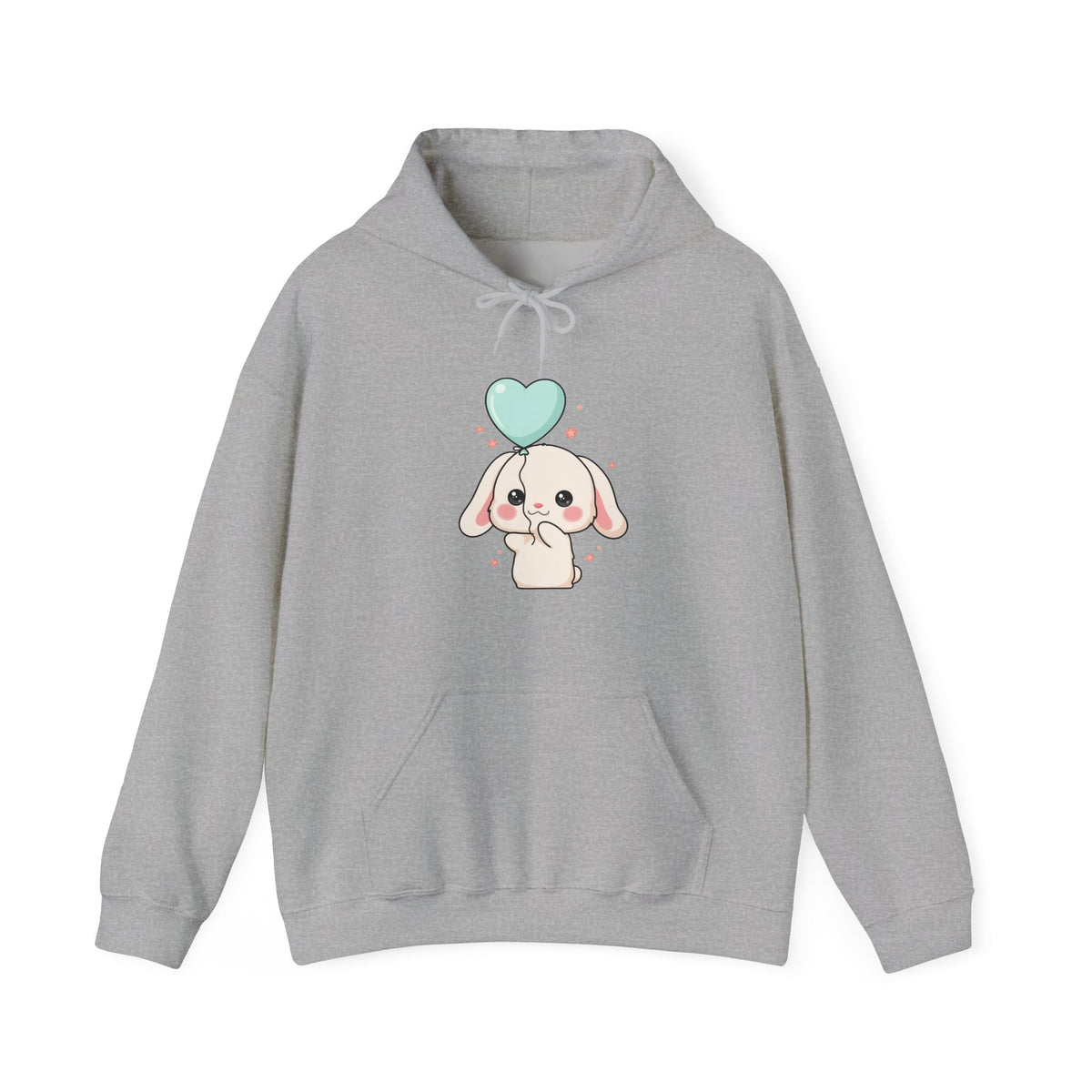 Kawaii Bunny Hoodie, Cute Balloon Rabbit Sweatshirt