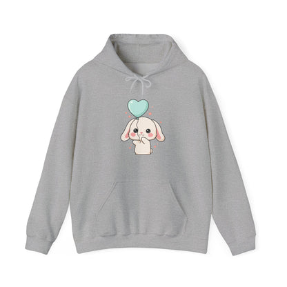 Kawaii Bunny Hoodie, Cute Balloon Rabbit Sweatshirt