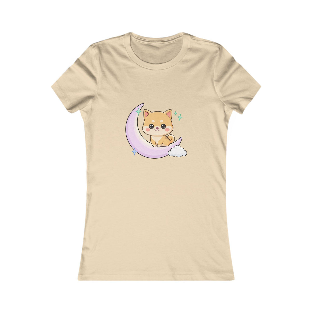 Kawaii Shiba Inu T-Shirt, Moonlit Chibi Dog Tee