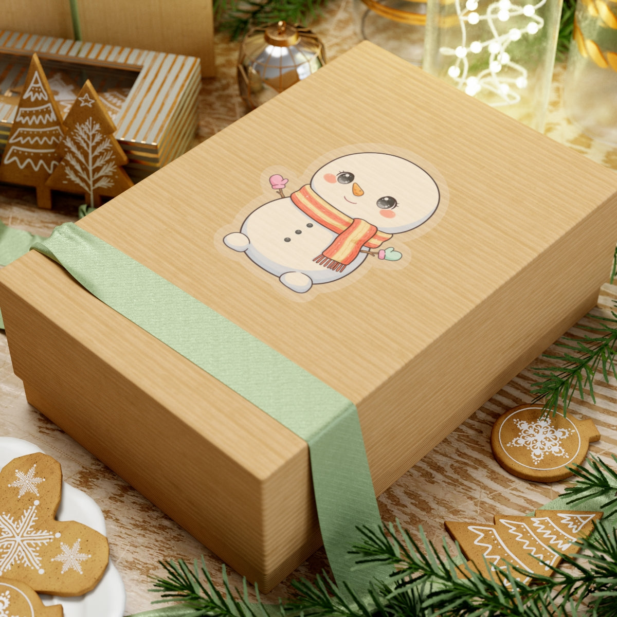 Kawaii Snowman Christmas Sticker for Holiday Gifts