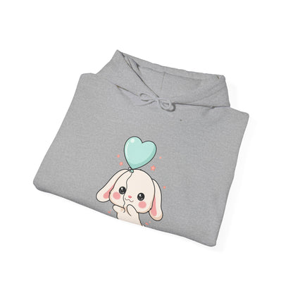 Kawaii Bunny Hoodie, Cute Balloon Rabbit Sweatshirt