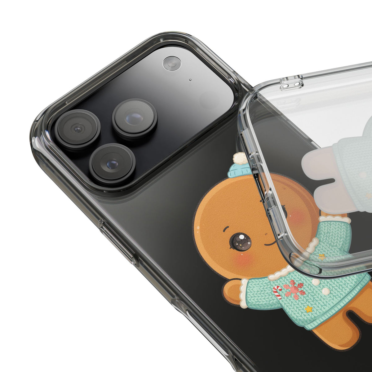 Kawaii Gingerbread Phone Case, Cute Christmas Sweater Cookie