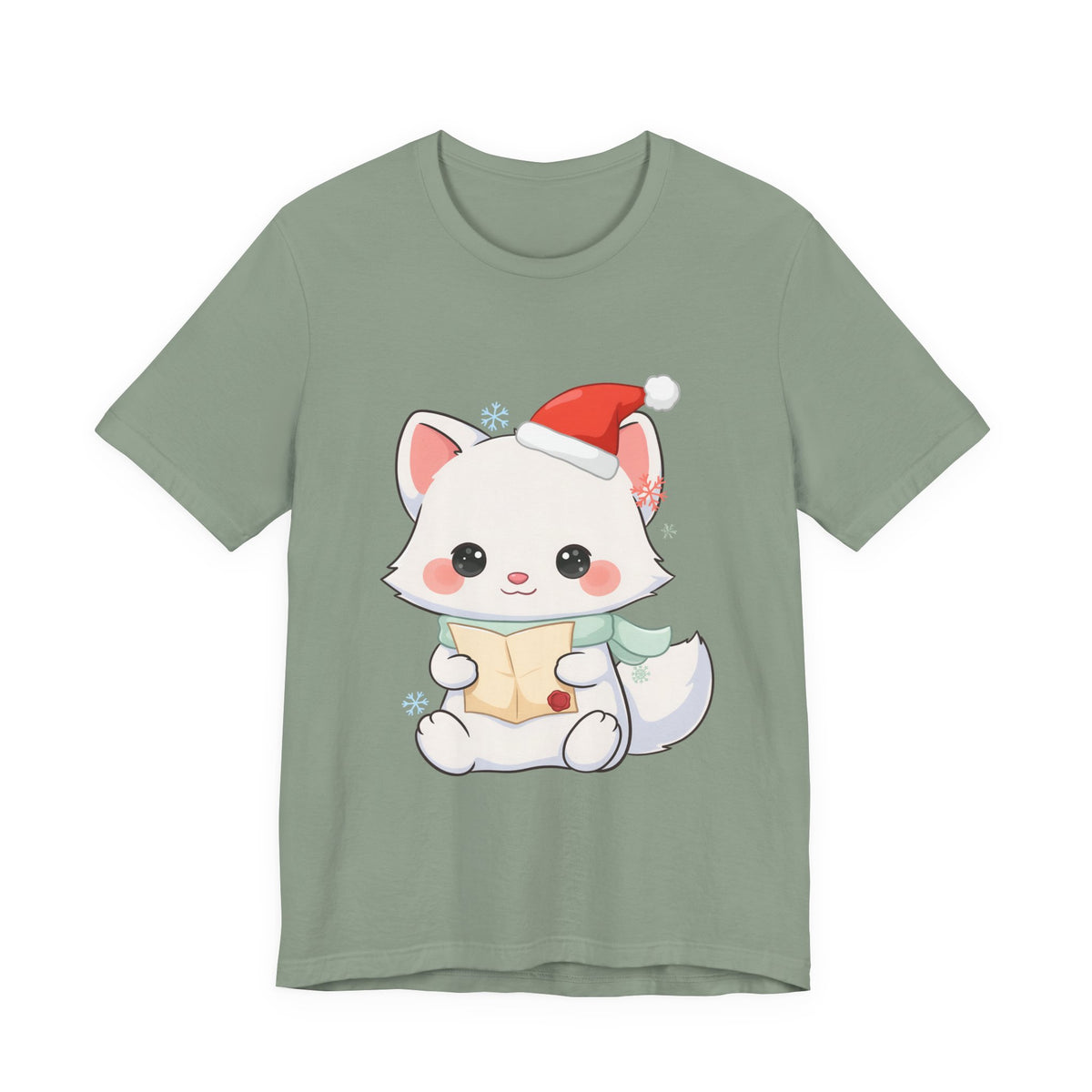 Christmas Arctic Fox T-Shirt for Cozy Holiday Readers