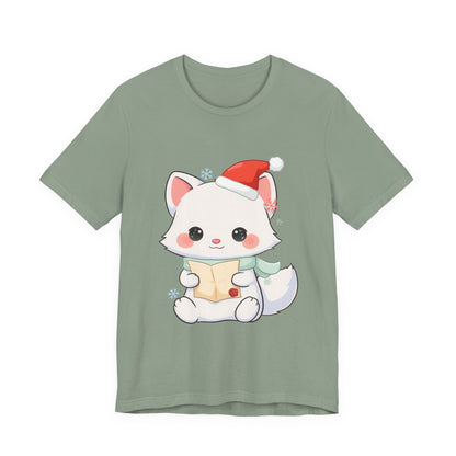 Christmas Arctic Fox T-Shirt for Cozy Holiday Readers