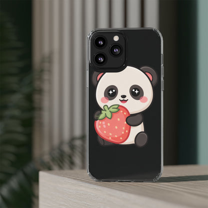 Kawaii Panda Phone Case, Sweet Strawberry Gift