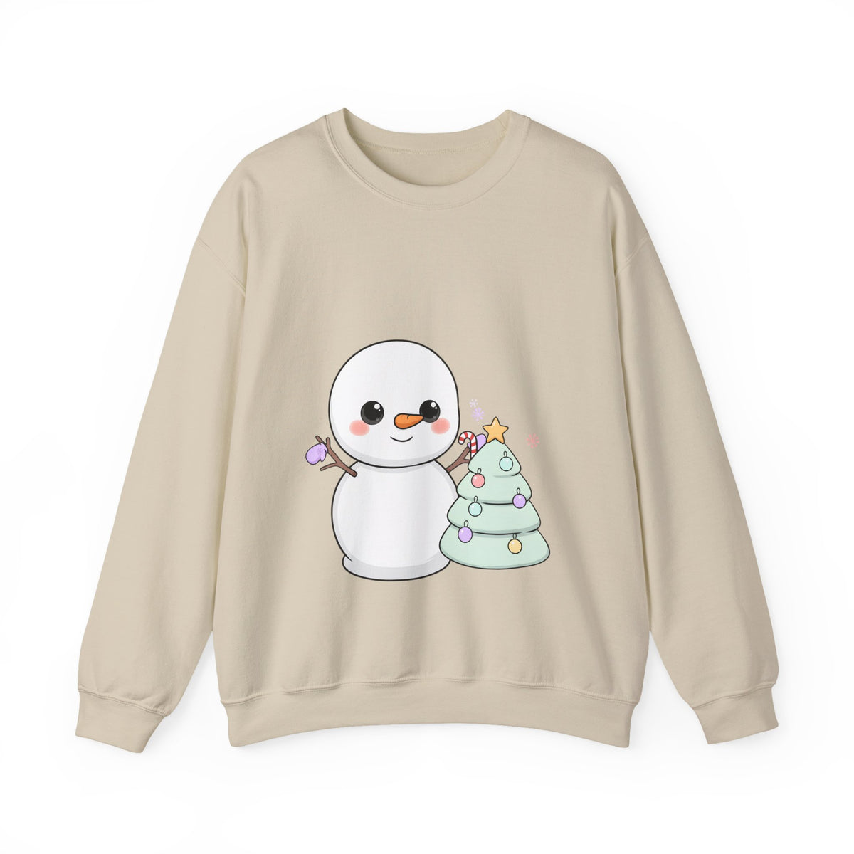 Cute Snowman Christmas Sweatshirt, Kawaii Holiday Crewneck