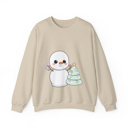 Cute Snowman Christmas Sweatshirt, Kawaii Holiday Crewneck