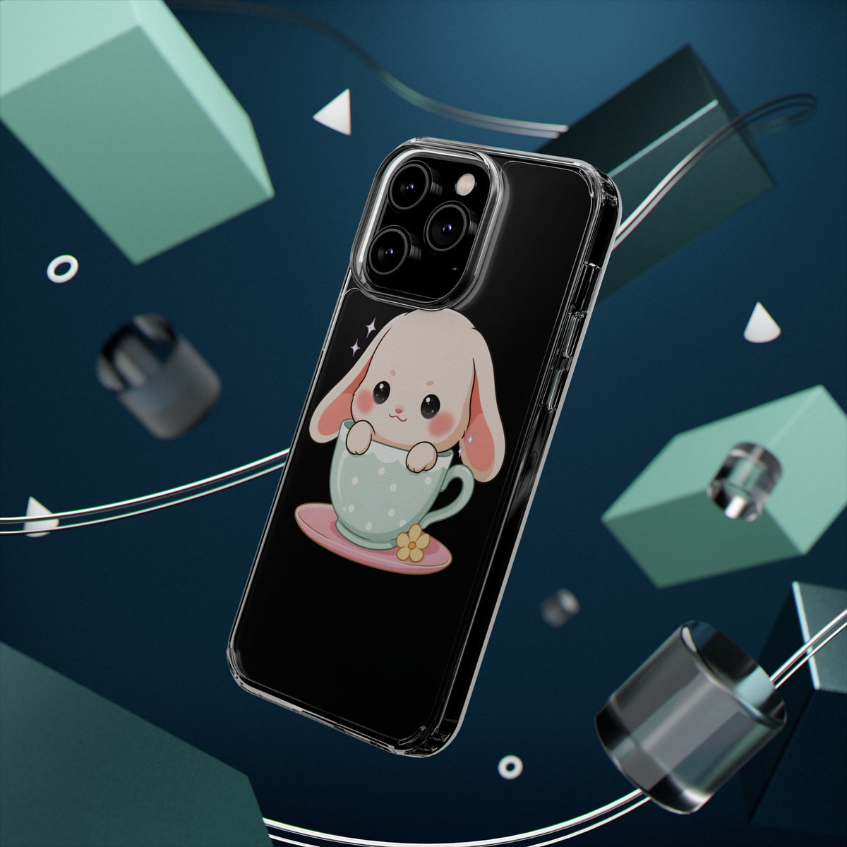Kawaii Bunny Phone Case, Cute Teacup Rabbit
