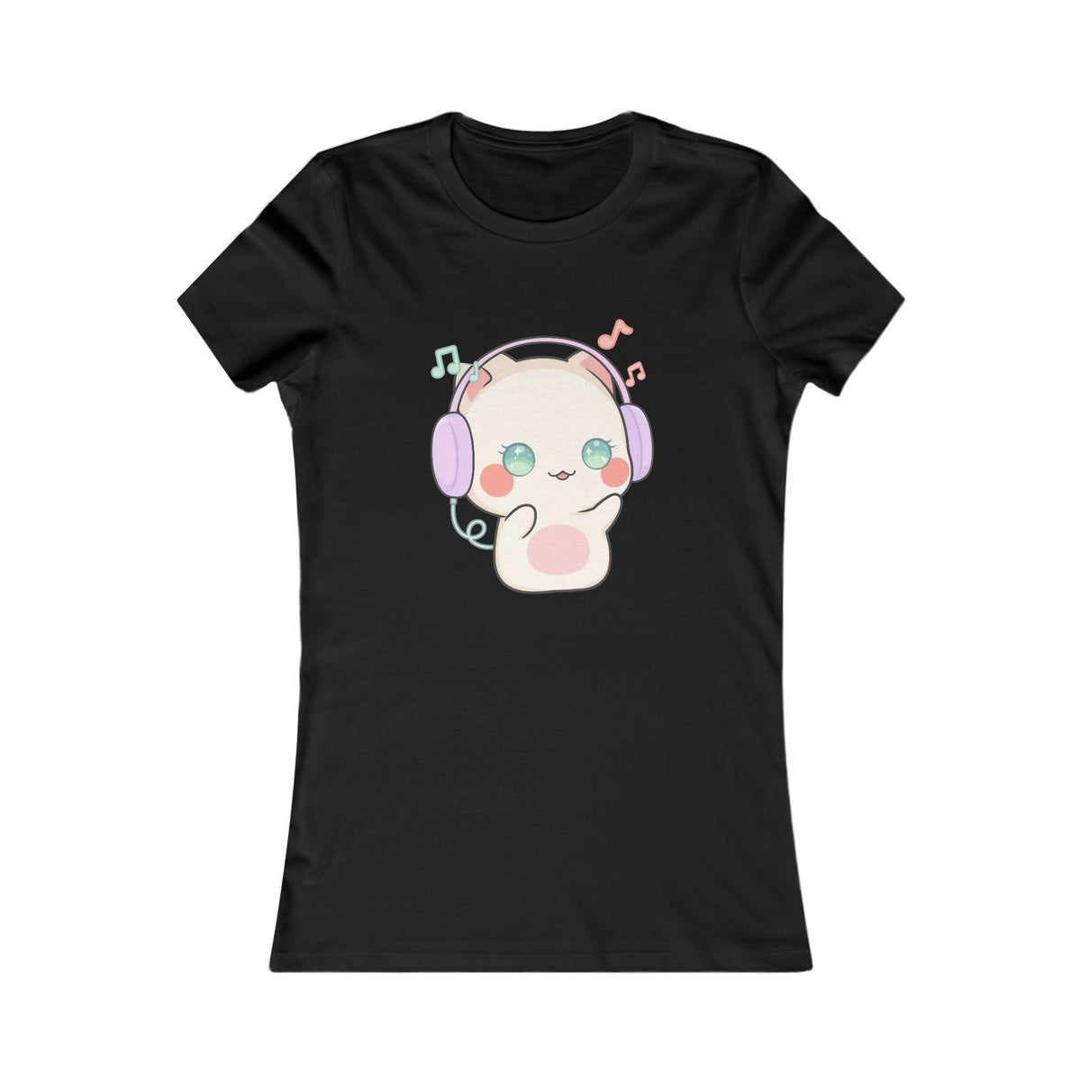 Kawaii Cat Music Lover Women's Favorite Tee