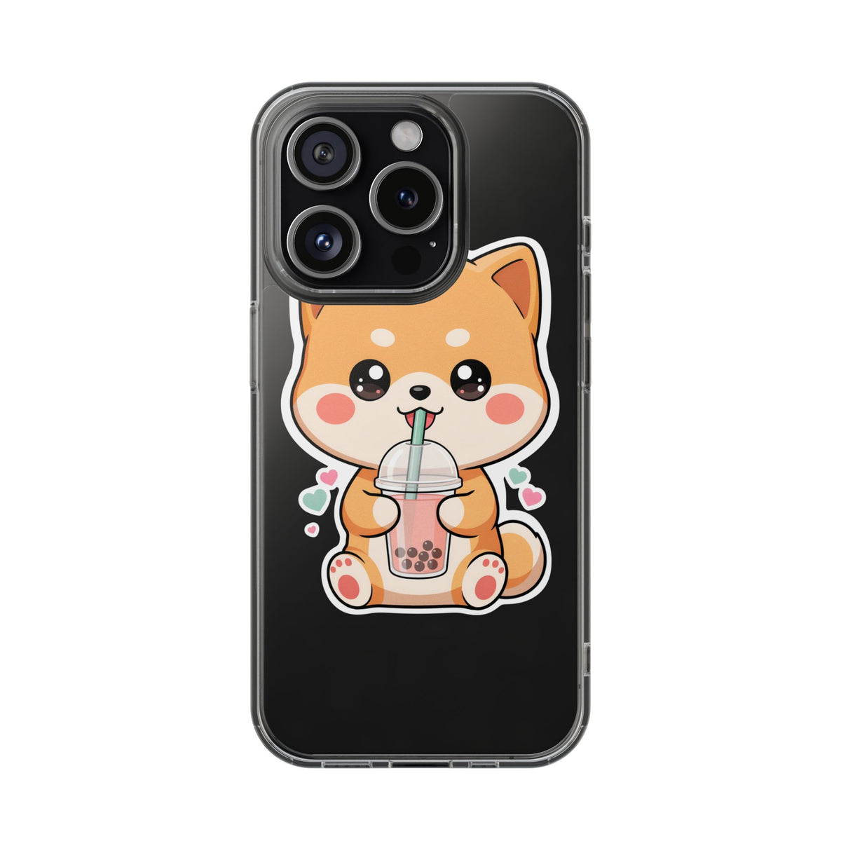 Kawaii Shiba Inu Phone Case for Bubble Tea Lovers