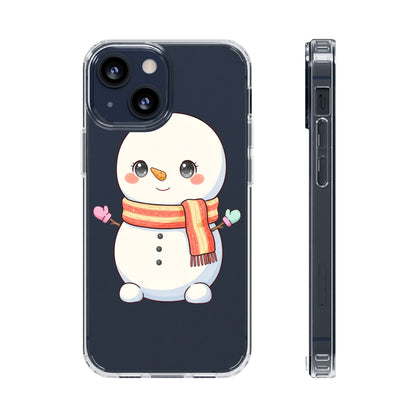 Kawaii Snowman Phone Case – Cute Christmas Clear Case