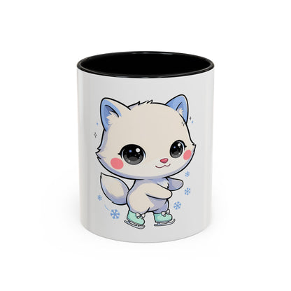 Kawaii Arctic Fox Mug for Cozy Winter Coffee Breaks