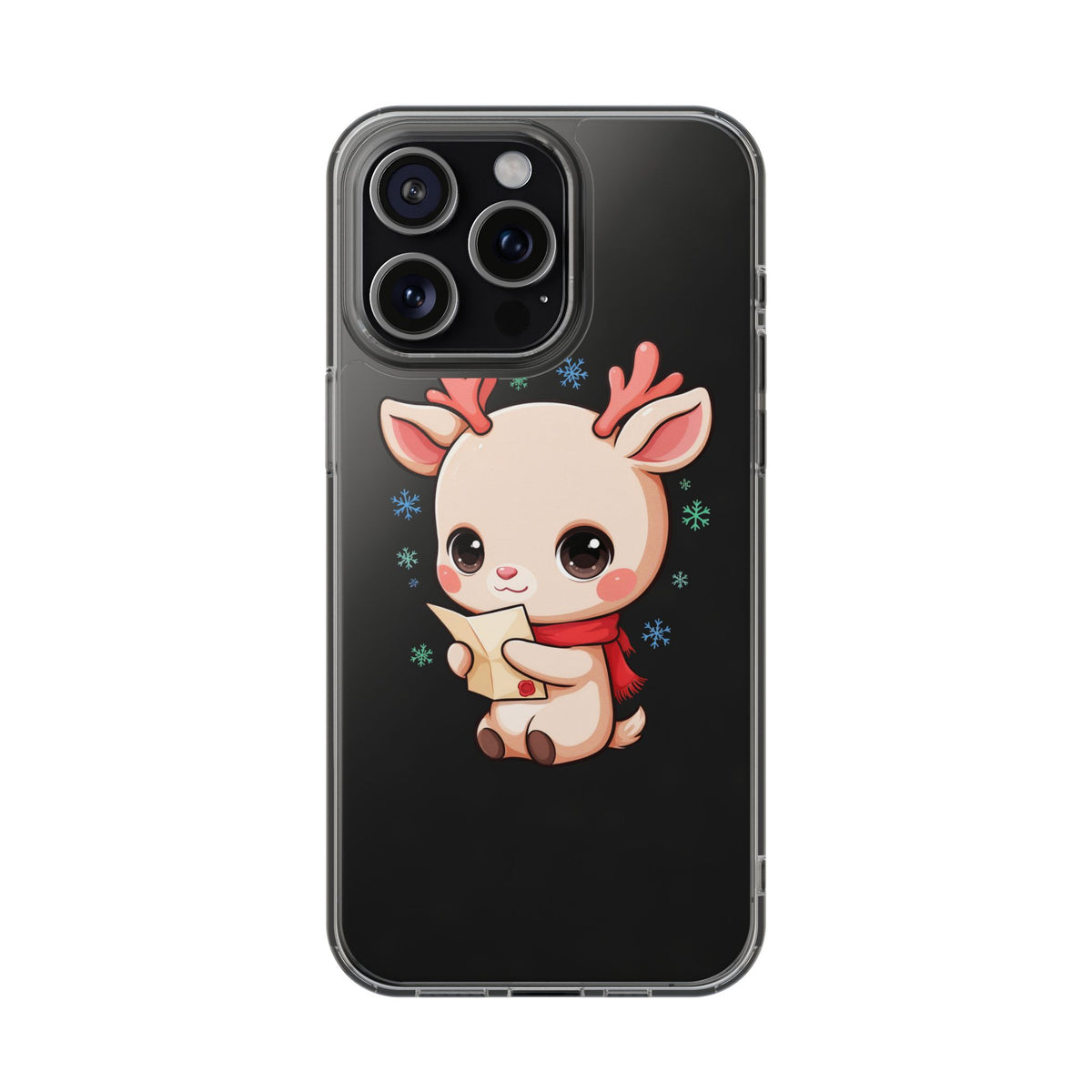 Christmas Reindeer Clear Impact-Resistant Phone Case