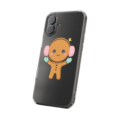 Kawaii Gingerbread Phone Case, Cute Winter Character