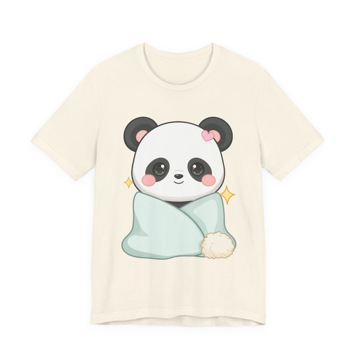 Kawaii Panda T-Shirt, Cozy Blanket Chibi Animal Tee