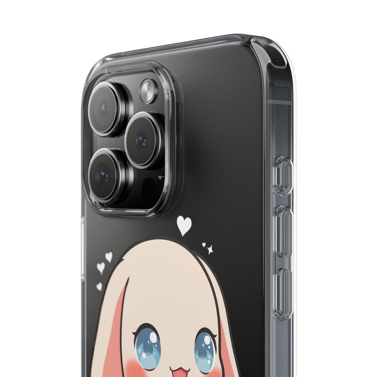 Kawaii Bunny Sushi Phone Case, Clear Impact-Resistant