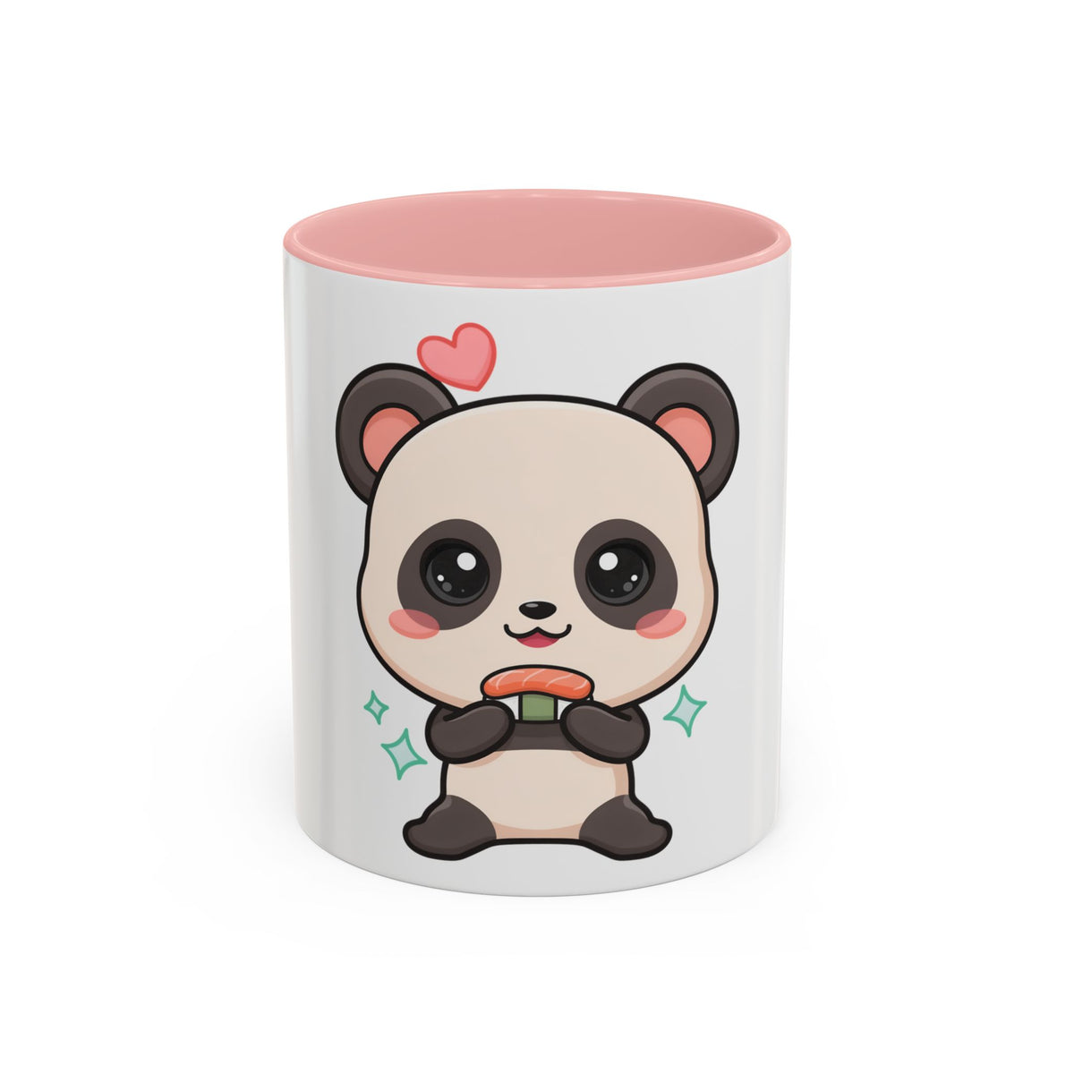 Kawaii Panda Coffee Mug, Cute Sushi Lover Accent Mug